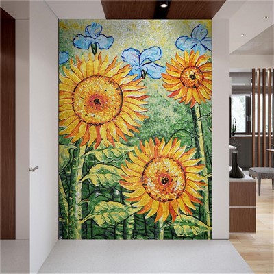 Modello di mosaico di vetro di girasole